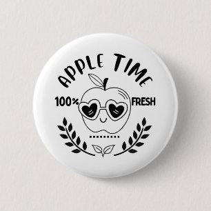 Apple Time 2 Inch Round Button