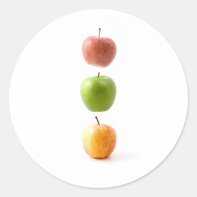 Apple Time Classic Round Sticker (Front)