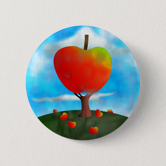 Apple Tree 2 Inch Round Button (Front)