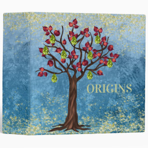 Apple Tree and Gem Leaf Family Tree Genealogy Bind Binder