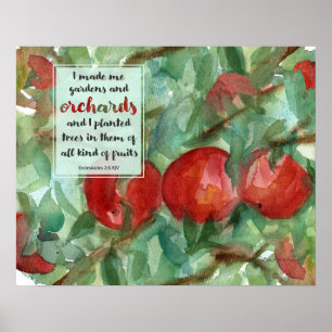 Apple Tree Bible Scripture Ecclesiastes 2:5 Poster