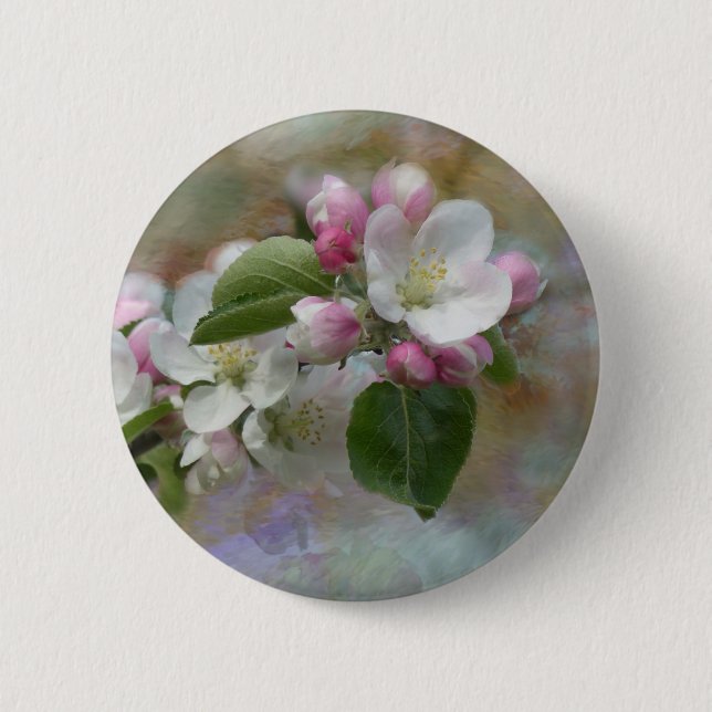 Apple Tree Blossoms 2 Inch Round Button (Front)