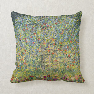 Apple Tree by Gustav Klimt Throw Pillow
