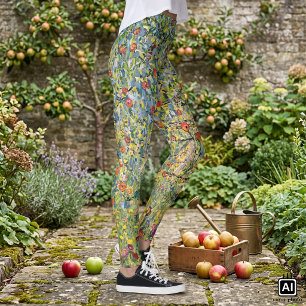 Apple Tree by Gustav Klimt, Vintage Art Nouveau Leggings