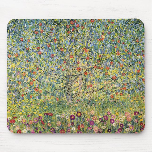 Apple Tree by Gustav Klimt, Vintage Art Nouveau Mouse Pad (Front)