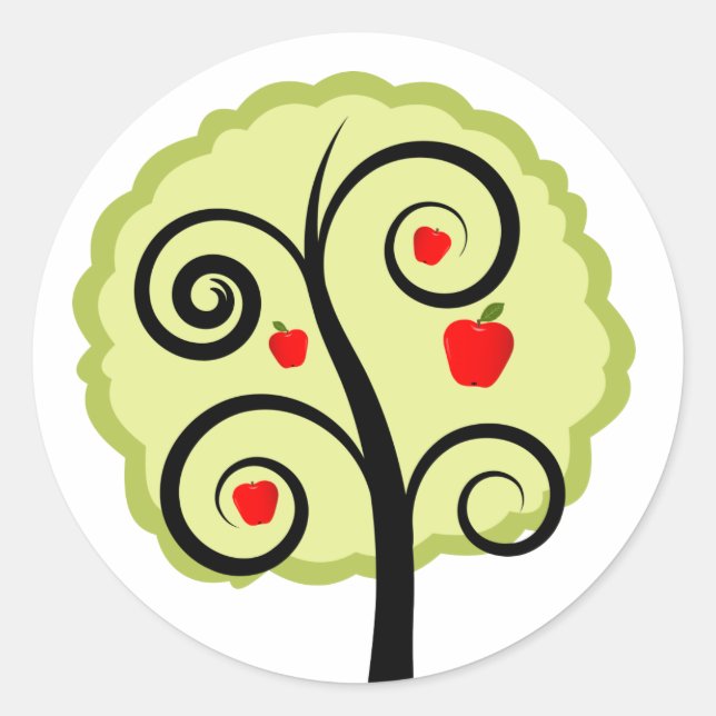 Apple Tree Classic Round Sticker (Front)
