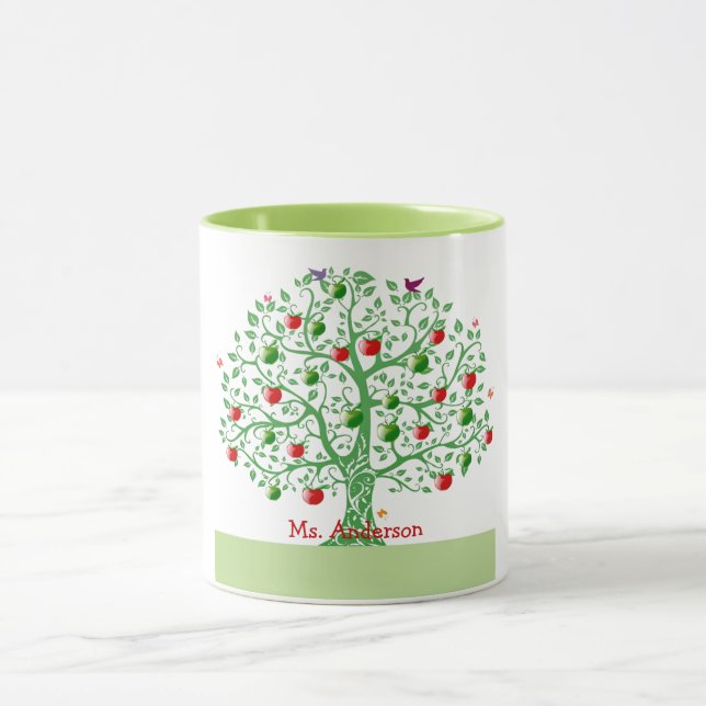 Apple Tree Custom Personalized Teacher Gift Mug (Center)