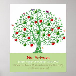 Apple Tree Custom Personalized Teacher Gift Print
