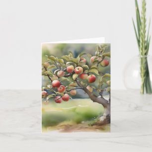 Apple Tree Day B - January 6 - Watercolor & Pen Holiday Card