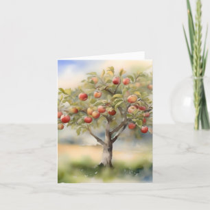Apple Tree Day C - January 6 - Watercolor & Pen Holiday Card