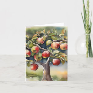 Apple Tree Day D - January 6 - Watercolor & Pen Holiday Card