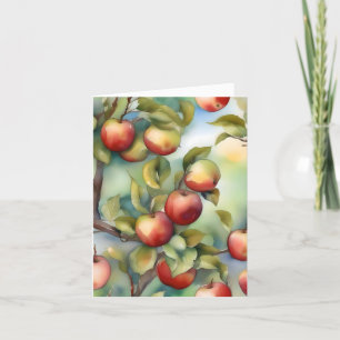 Apple Tree Day F - January 6 - Watercolor & Pen Holiday Card