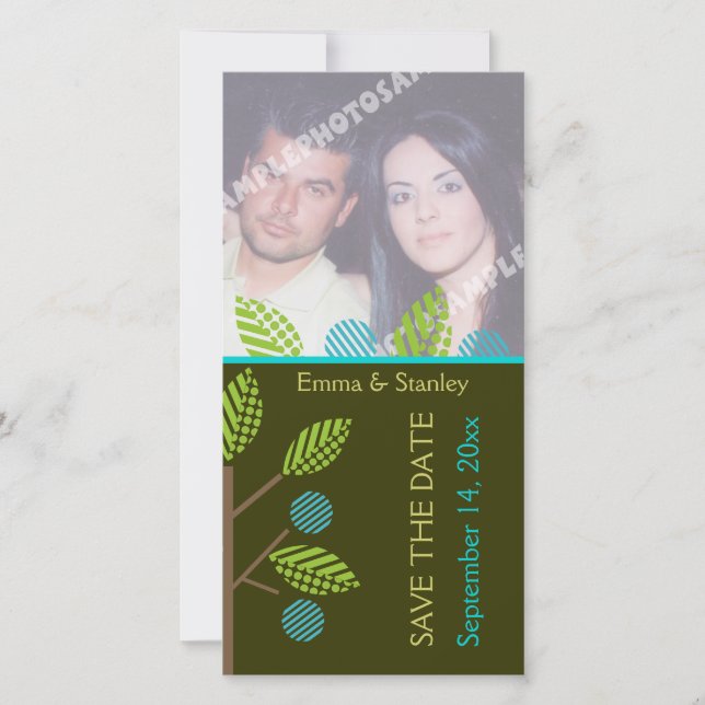 Apple tree fall wedding Save the Date photo card (Front)