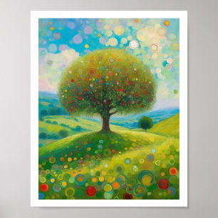 Apple Tree Flower Hill 8x10 Art Print