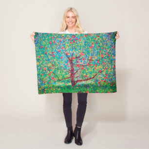 Apple Tree, Gustav Klimt Fleece Blanket