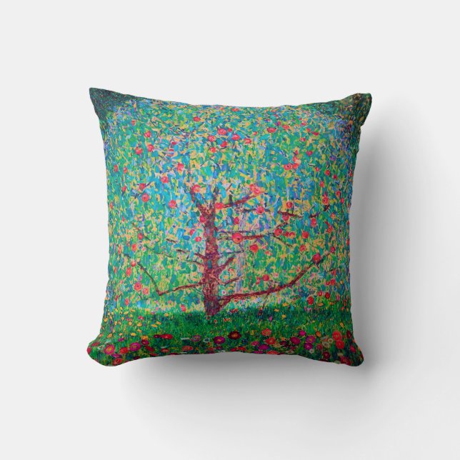 Apple Tree, Gustav Klimt Throw Pillow (Front)