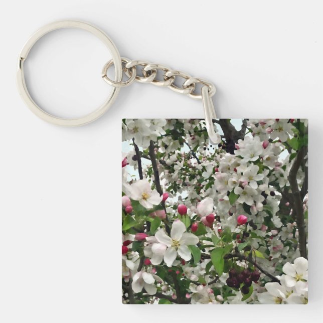 Apple Tree In Bloom Keychain (Front)