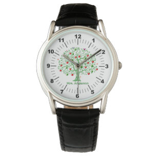 Apple Tree Personalized Name Teacher Gift Watch