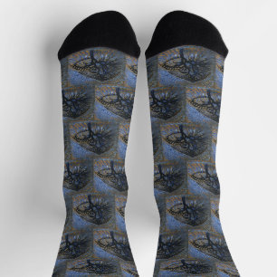 Apple Tree, Pointillist Version by Piet Mondrian Socks