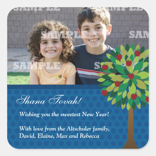 Apple Tree Rosh Hashanah Sticker (Front)