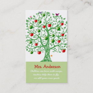 Apple Tree Teacher Quote Teacher Business Card