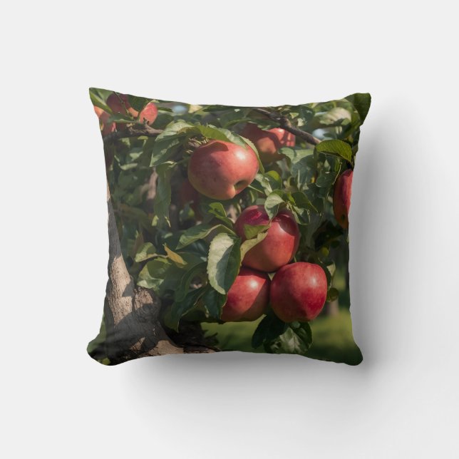 Apple Tree Themed Throw Pillow (Front)