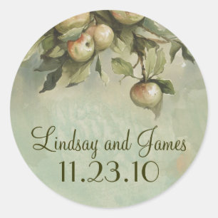 apple tree wedding stickers