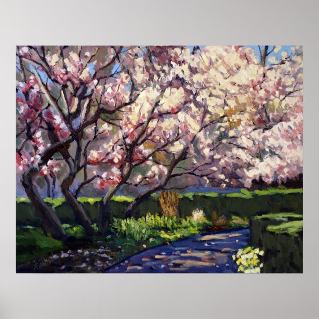 Apple Trees in Bloom Painting Poster (Front)