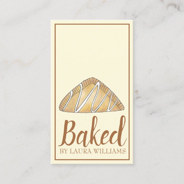 Apple Turnover Pastry Baked By Bakery Baker Food Business Card (Front)
