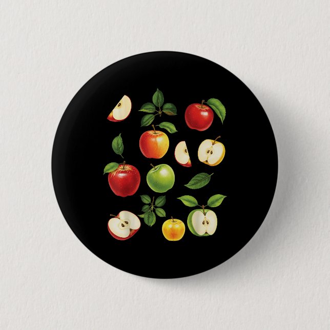Apple Varieties Different Kinds Apple Picker Harve 2 Inch Round Button (Front)