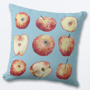 Apple Watercolor Throw Pillow