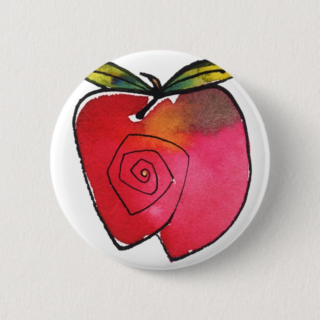 Apple Whimsy Button (Front)
