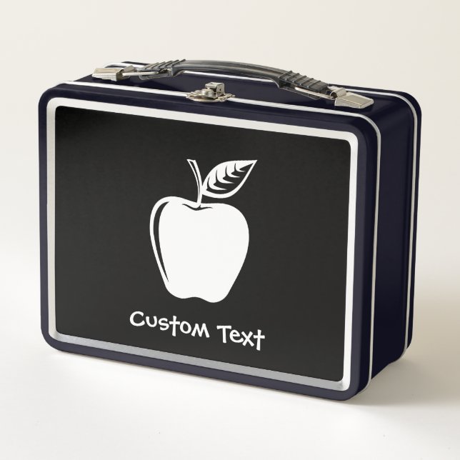 Apple White Metal Lunch Box (Front)