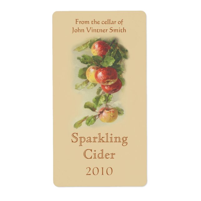 Apple wine bottle label (Front)