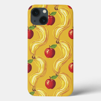 apple with yellow pattern design iphone 13 cases