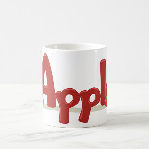 Apple Word Art with Red & Green Apples  Coffee Mug