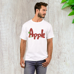 Apple Word Art with Red & Green Apples  T-Shirt