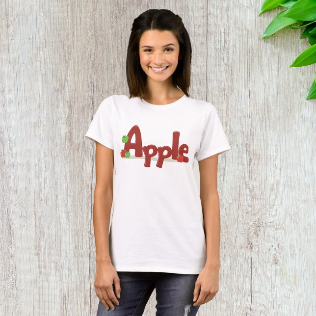 Apple Word Art with Red & Green Apples  T-Shirt (Creator Uploaded)