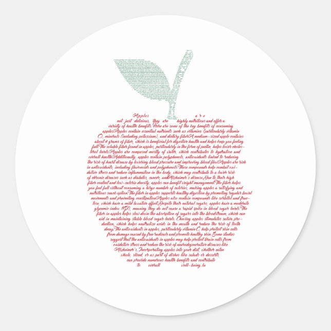 Apple word cloud art  classic round sticker (Front)