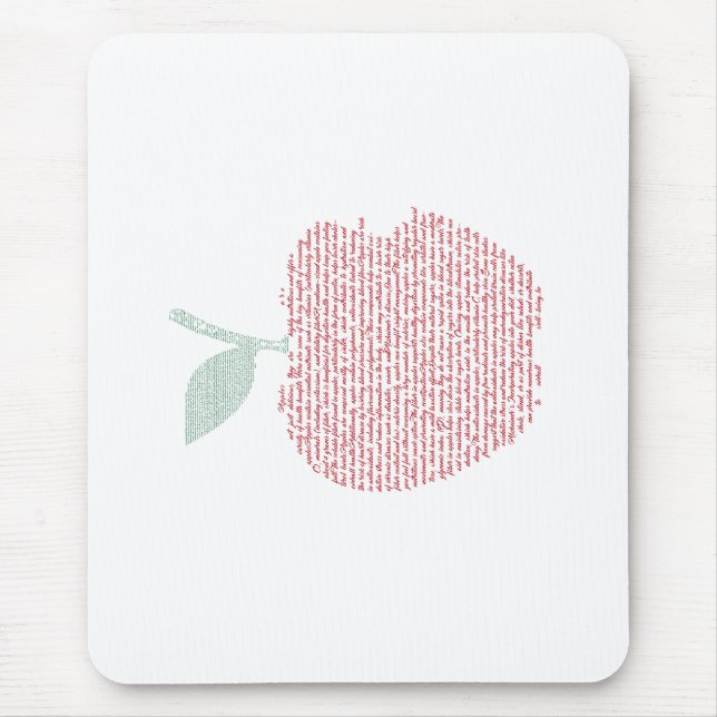 Apple word cloud art  mouse pad (Front)