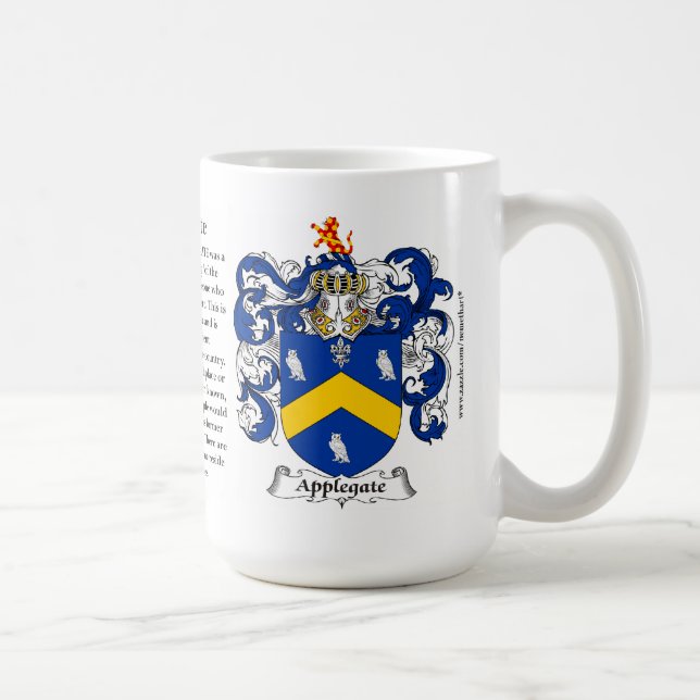 Applegate, the Origin, the Meaning and the Crest Coffee Mug (Right)