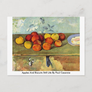 Apples And Biscuits Still Life By Paul Cezanne Postcard
