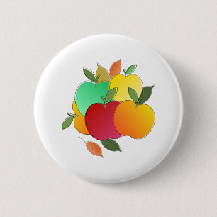Apples and Leaves 2 Inch Round Button