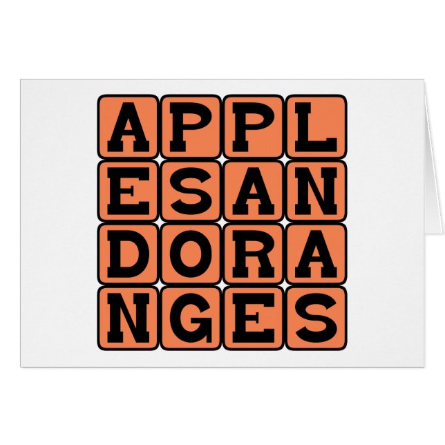 Apples and Oranges, Comparison (Front Horizontal)
