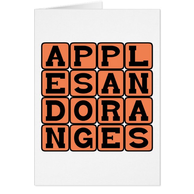 Apples and Oranges, Comparison (Front)