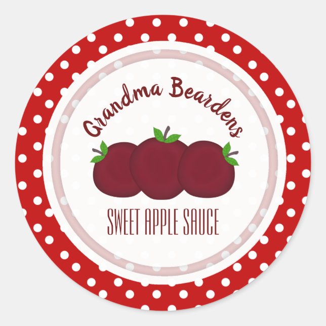 Apples And Polka Dot Personalized Stickers (Front)