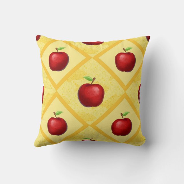 Apples, Apples, Apples! Throw Pillow (Back)
