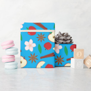 Apples, Cinnamon, Star Anise Fall Vibrant Seamless Wrapping Paper