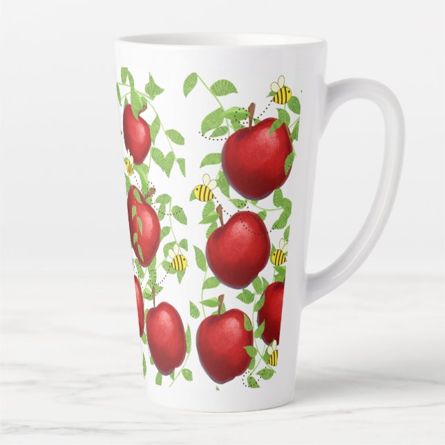 apples Fruits pattern  Latte Mug (Right)