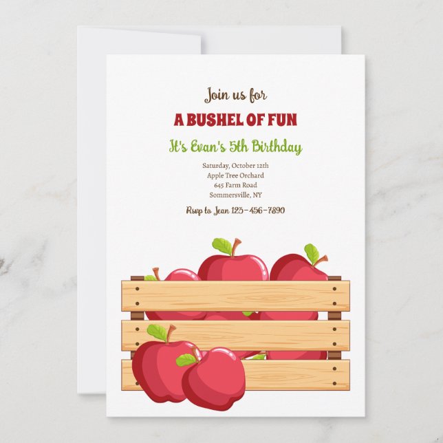 Apples in a Crate Invitation (Front)